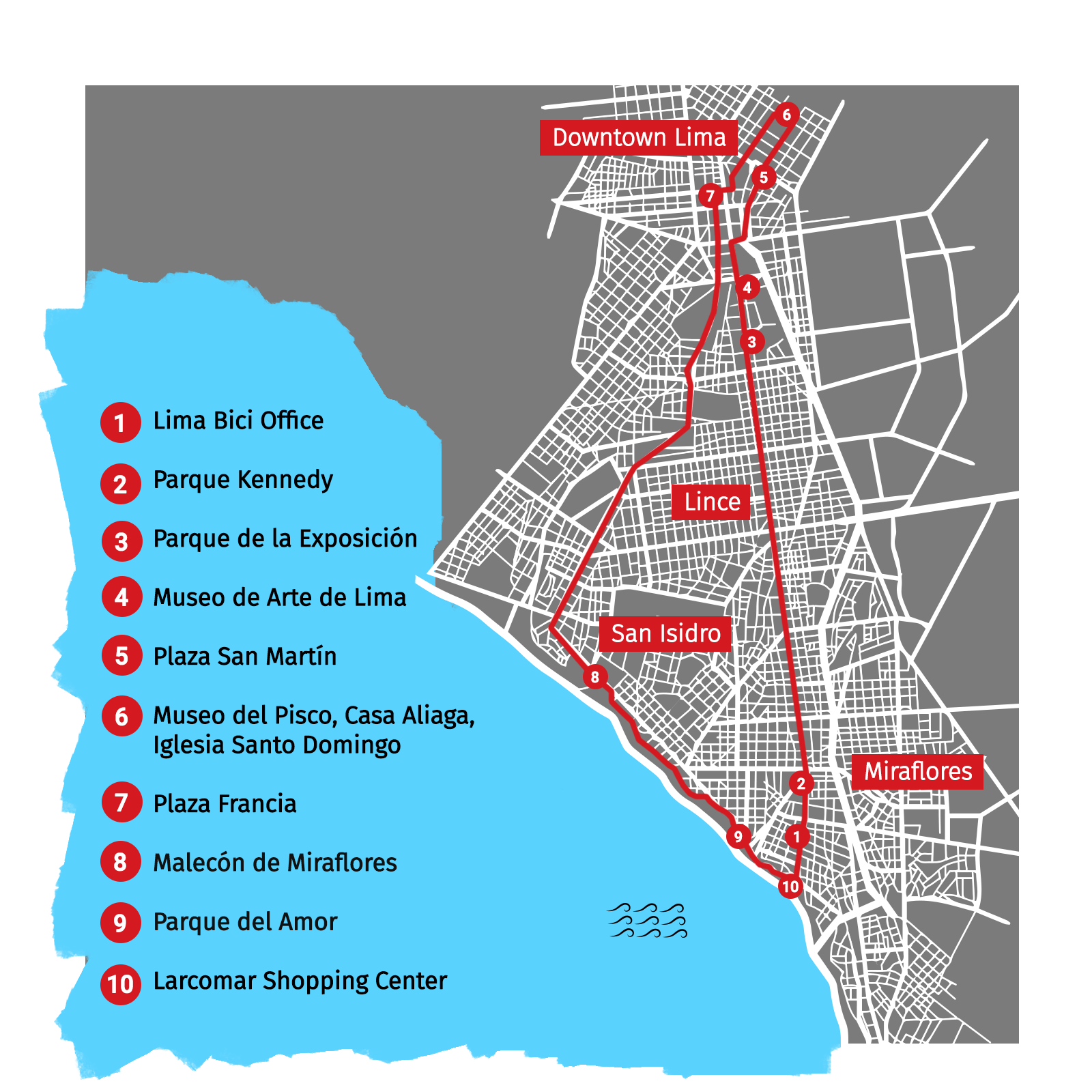 Map Downtown Lima Tour, Lima